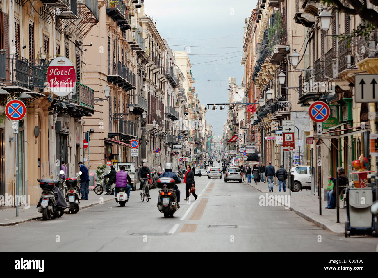 Street view in Palermo, Sicily, Italy. Stock Photo