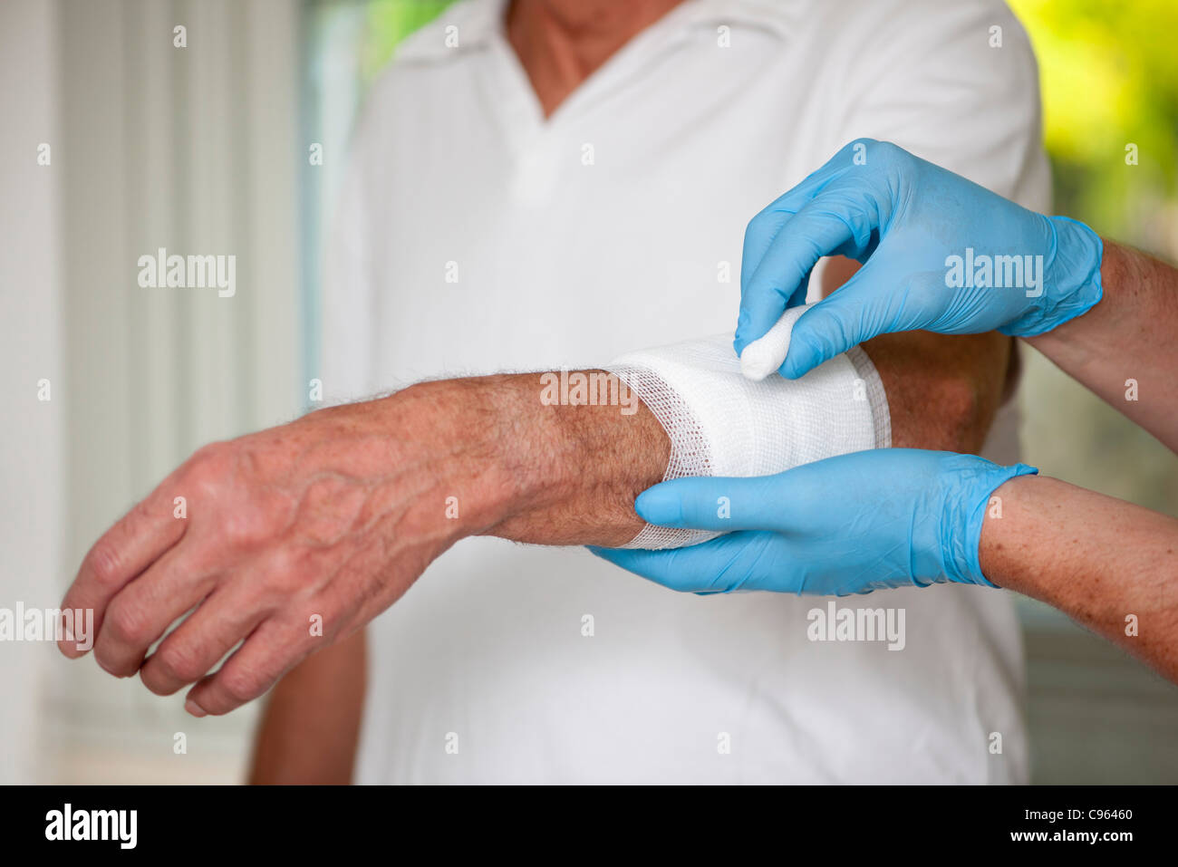Wound care. Stock Photo