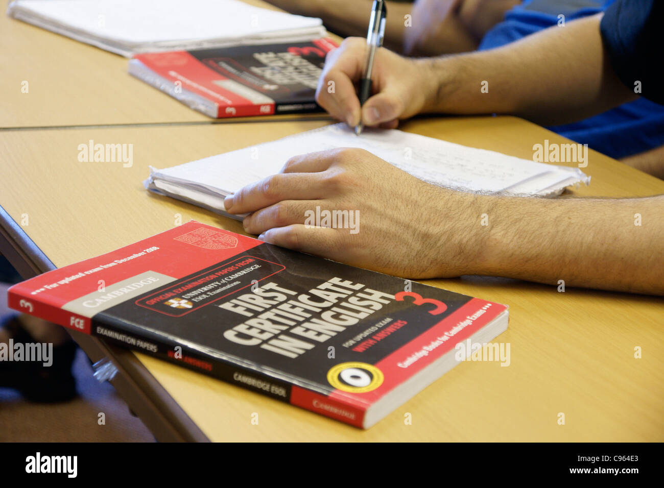 Foreign students studying for their First Certificate in English (FCE) England, UK (c) Marc Jackson Stock Photo