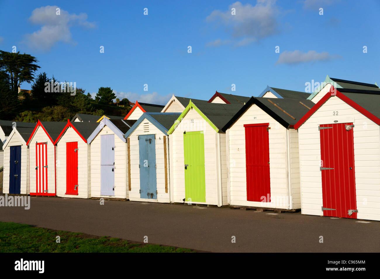 Beach Huts at Goodrington Sands in Paignton, Devon, England Stock Photo