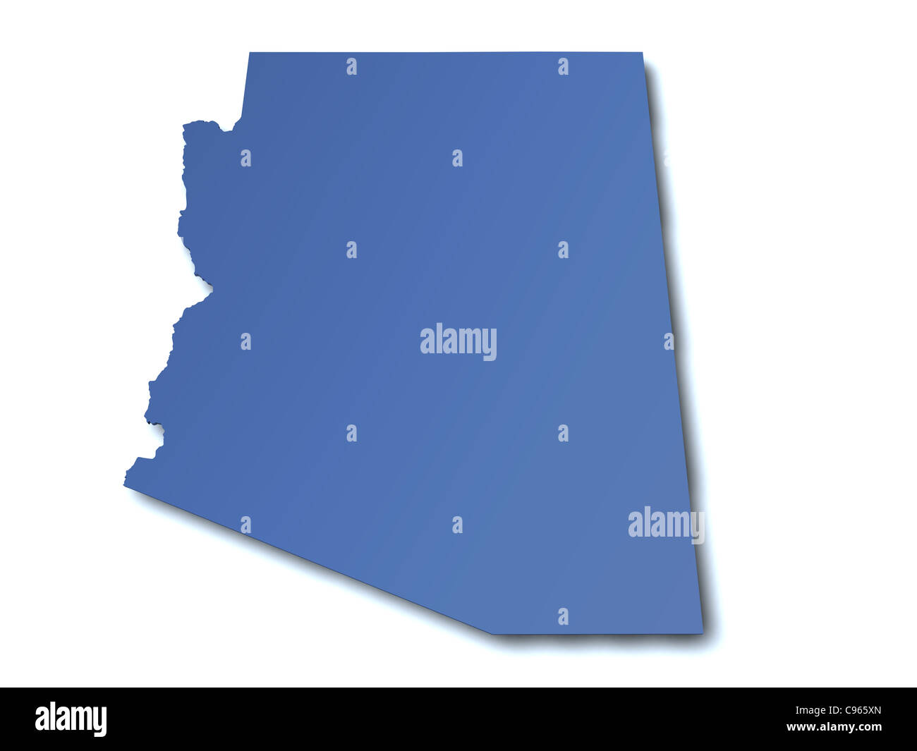 3d rendered map of the state of Arizona - USA Stock Photo