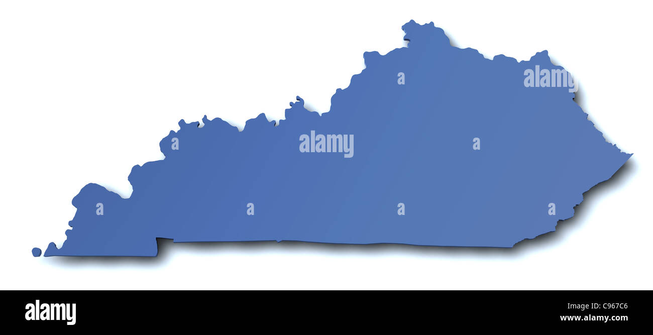 3d rendered map of the state of Kentucky USA Stock Photo Alamy