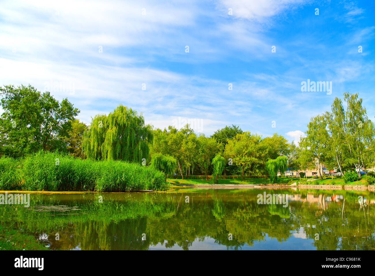 Apartment house  in ecologically clean area Stock Photo