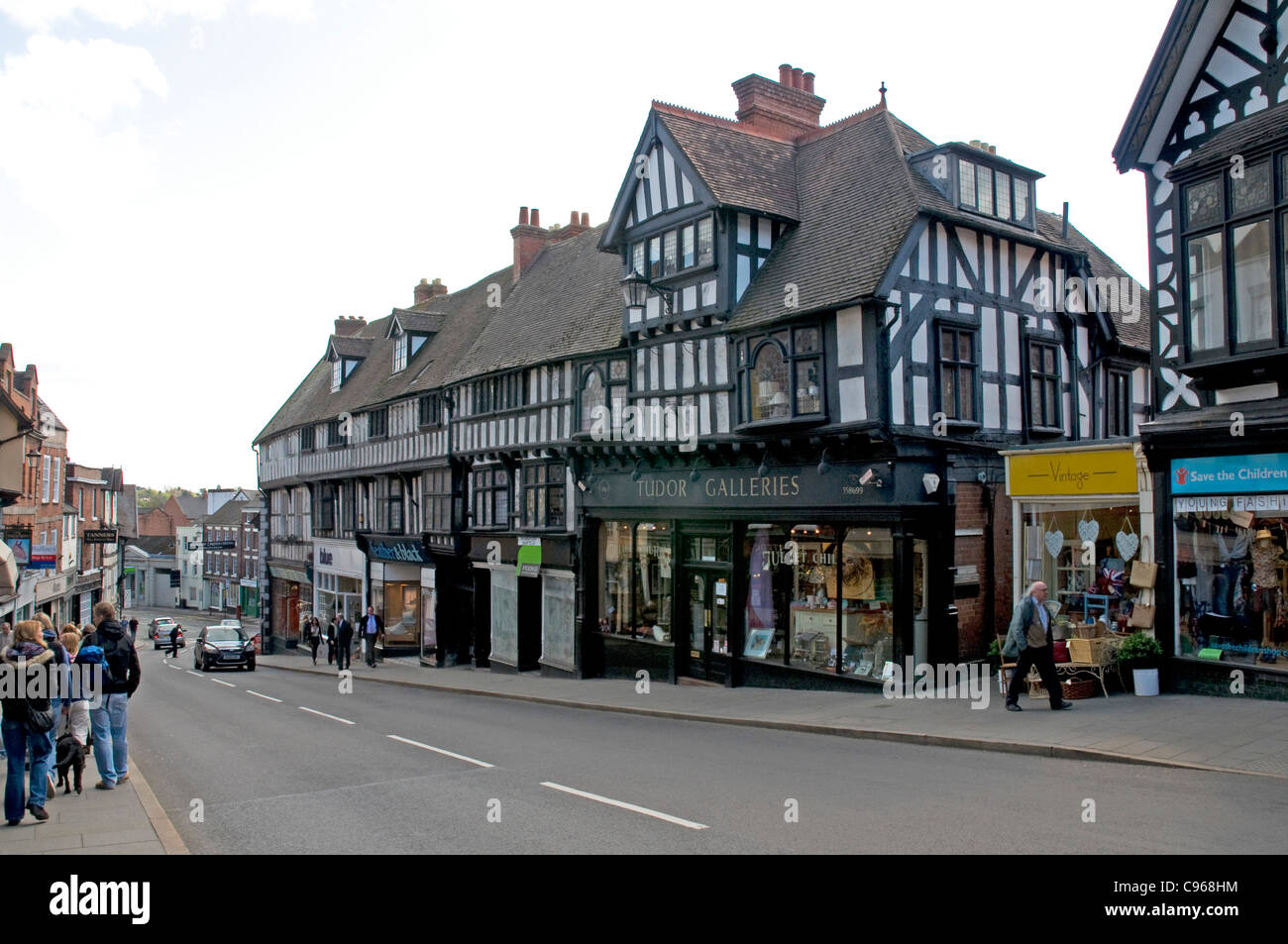 Shops in St Mary's Street, Shrewsbury, Shropshire Stock Photo Alamy