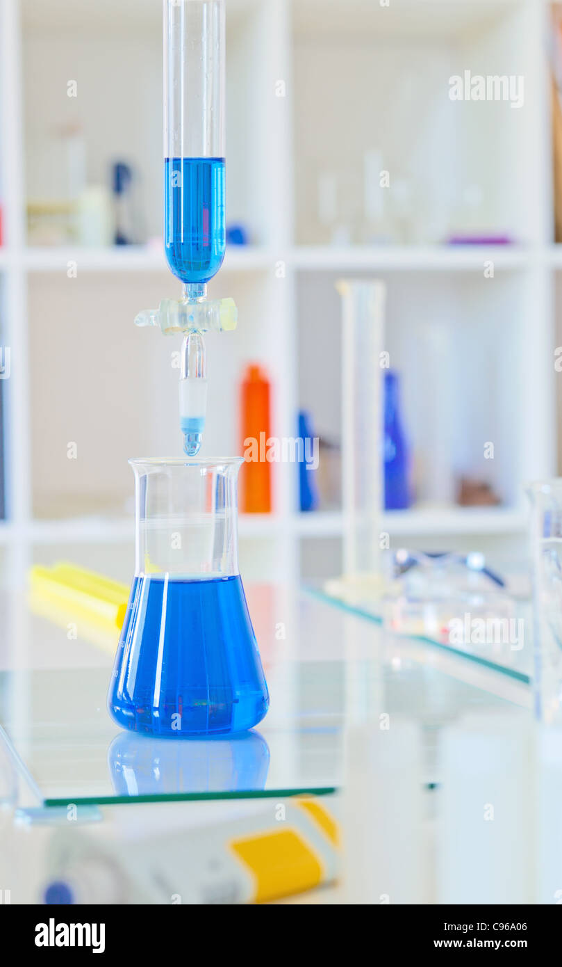 Test of a membrane nano  filtration of water in laboratory Stock Photo