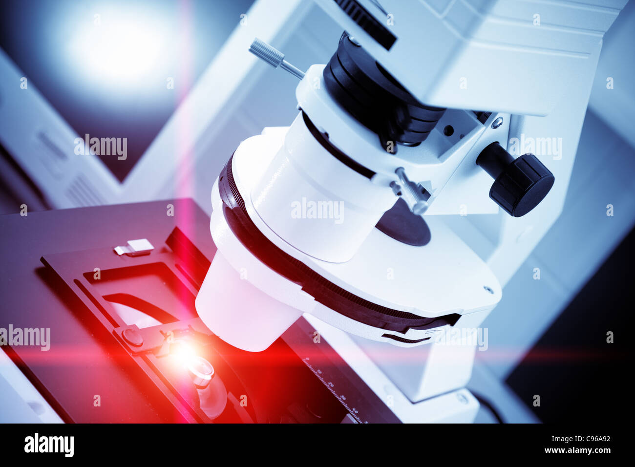 laser processing of semiconductor nano components Stock Photo