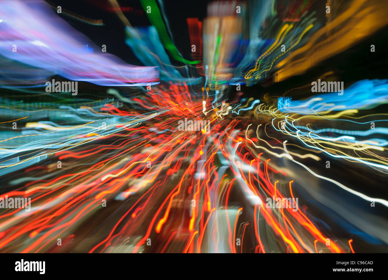 traffic lights in motion blur Stock Photo