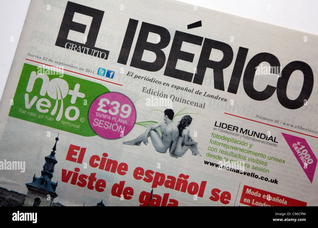 El Iberico free Spanish language newspaper, London Stock Photo
