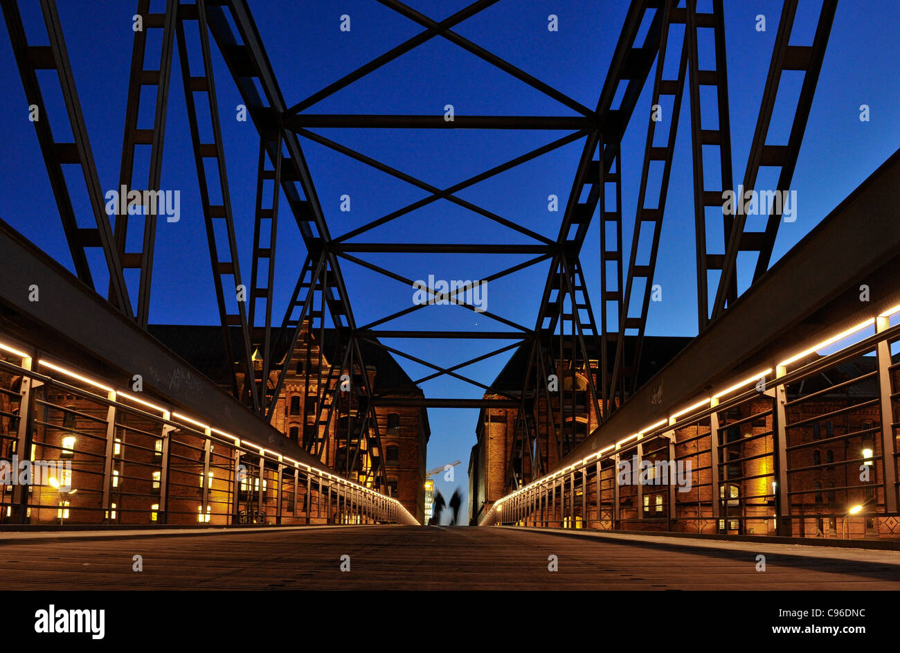 Kibbelstegbruecke bridge, Hafencity district, Hanseatic City of Hamburg, Germany, Europe Stock Photo
