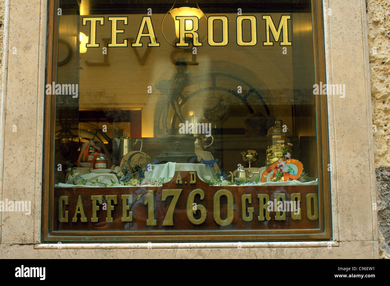 Tea Room Via dei Condotti Rome Cafe Greco Stock Photo
