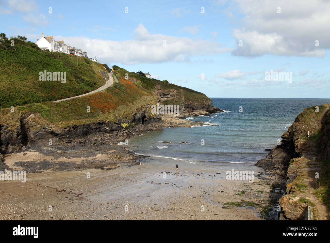 Port Gaverne; beach; Cornwall; UK Stock Photo Alamy