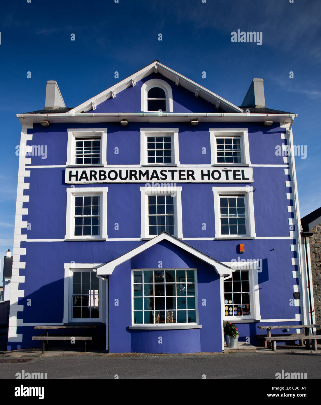 The Harbourmaster Hotel at Aberaeron, Ceredigion, Wales Stock Photo