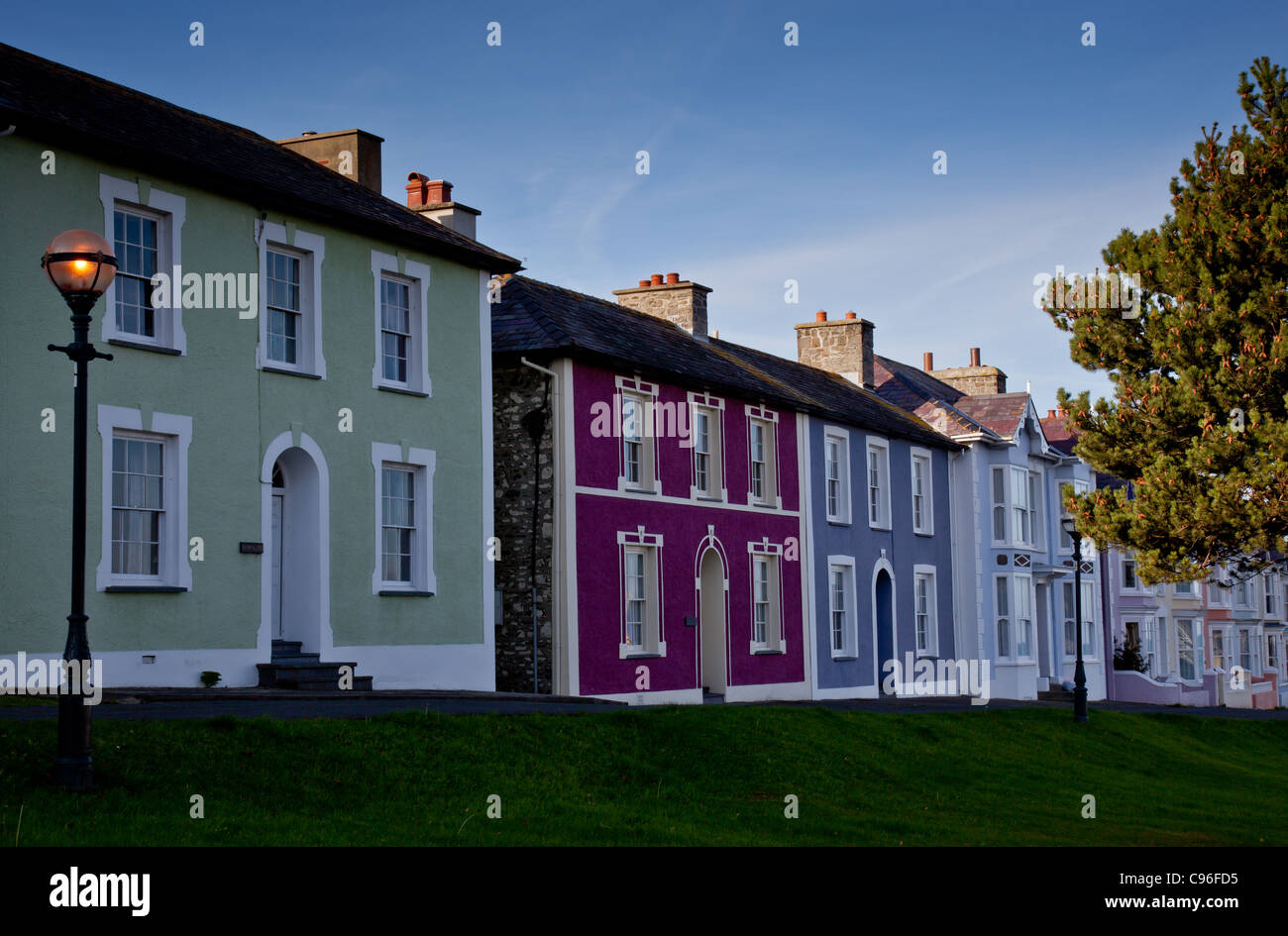 Colourful cottages at Aberaeron, Ceredigion, Wales Stock Photo