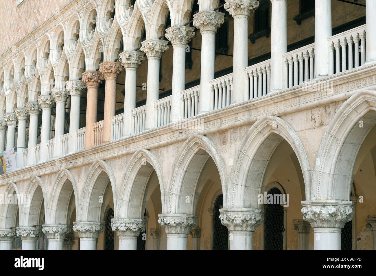 Doge Palace arcades Venice Italy Stock Photo