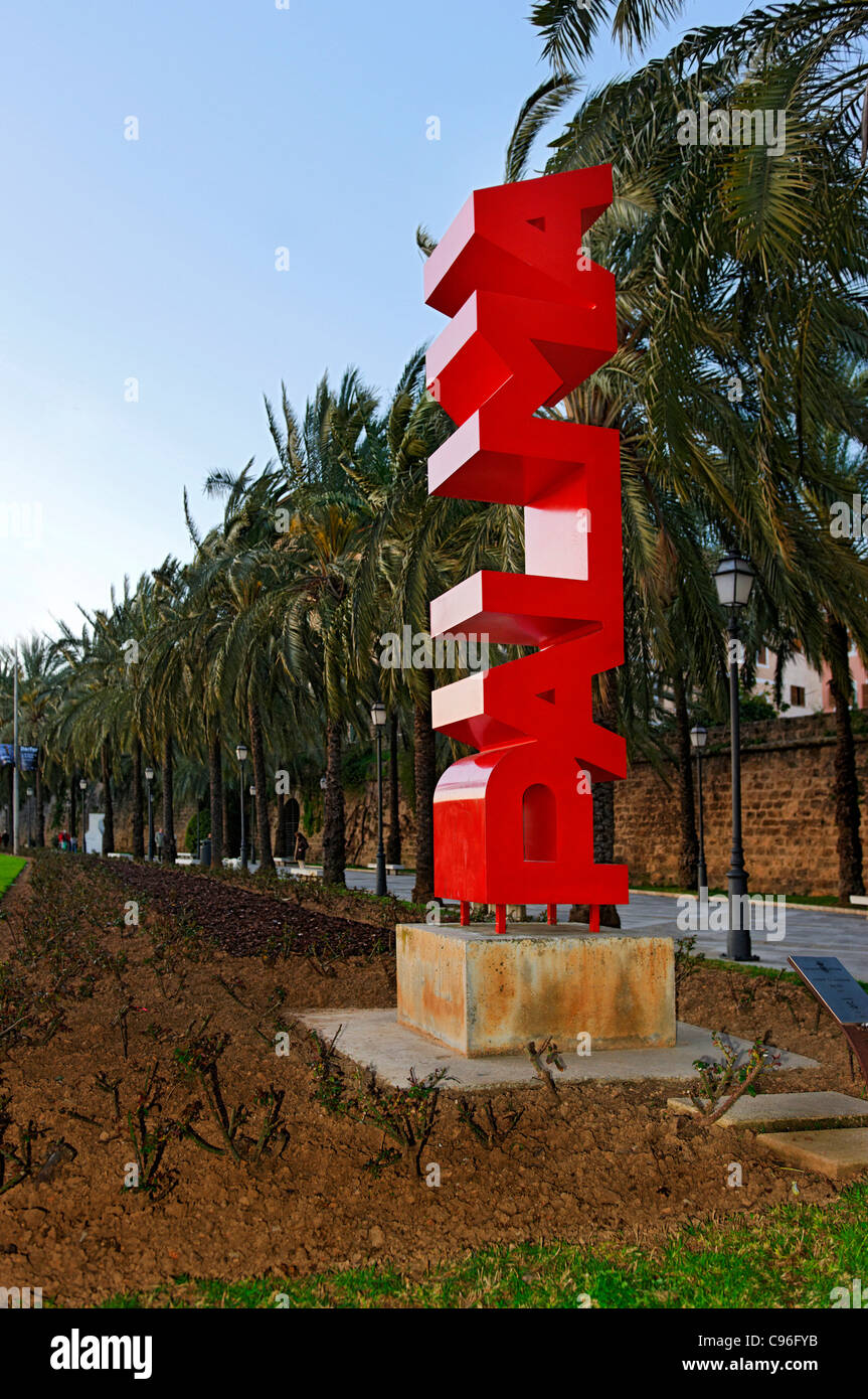 Sculpture PALMA on Paseo de Sagrera, Avinguda de Gabriel Roca, Palma de ...
