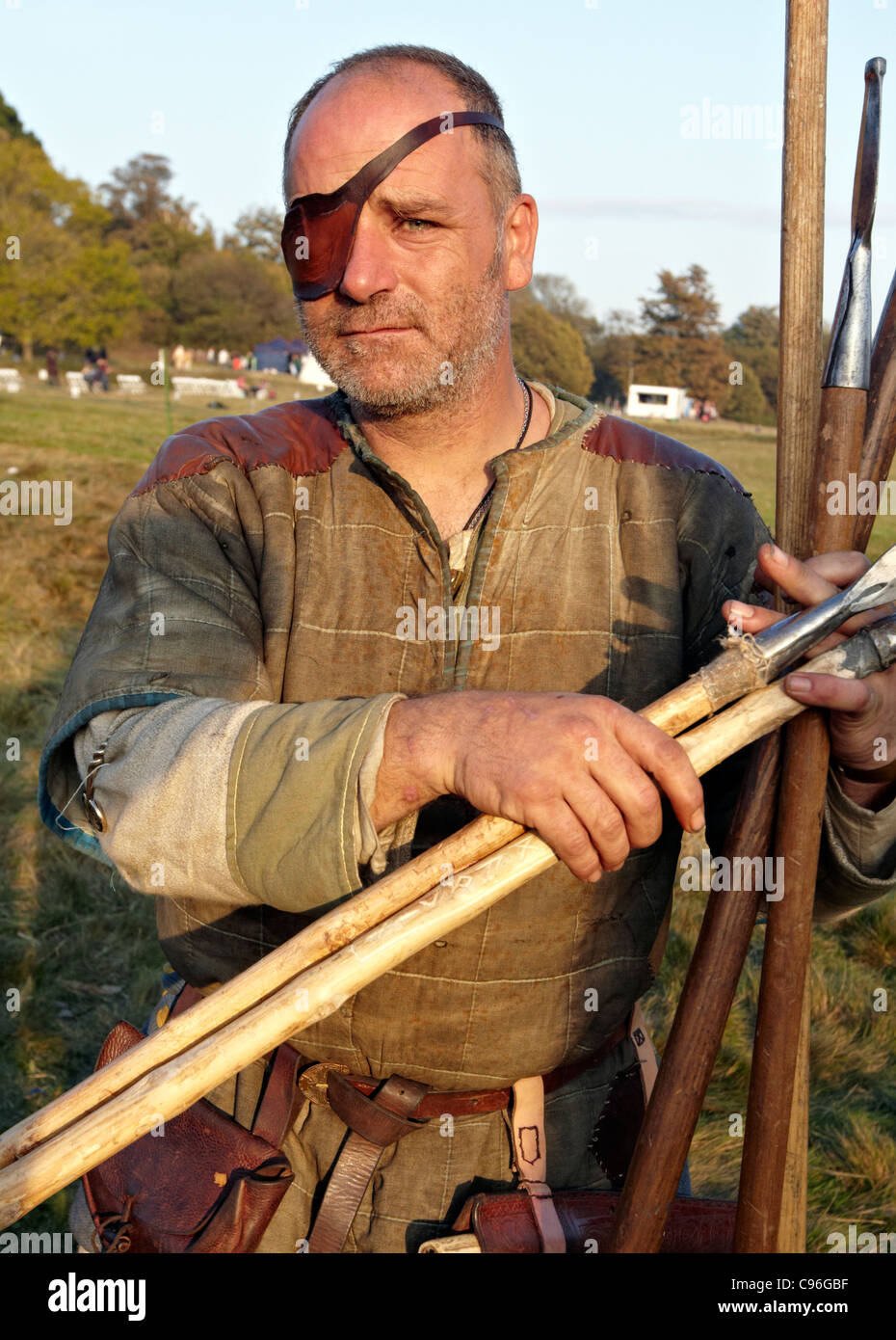 Medieval Archer Encampment Battle East Sussex UK Stock Photo