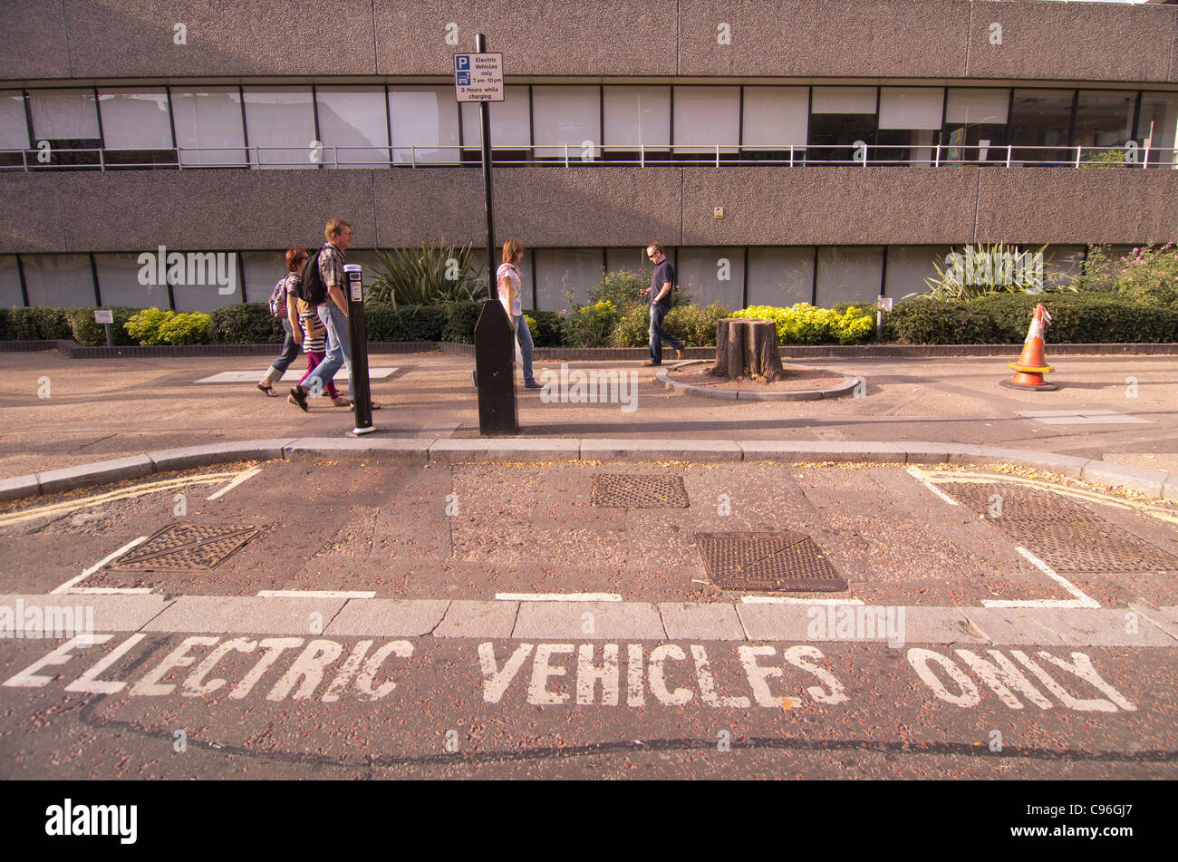 empty electric vehicle parking bay in upper ground southwark london