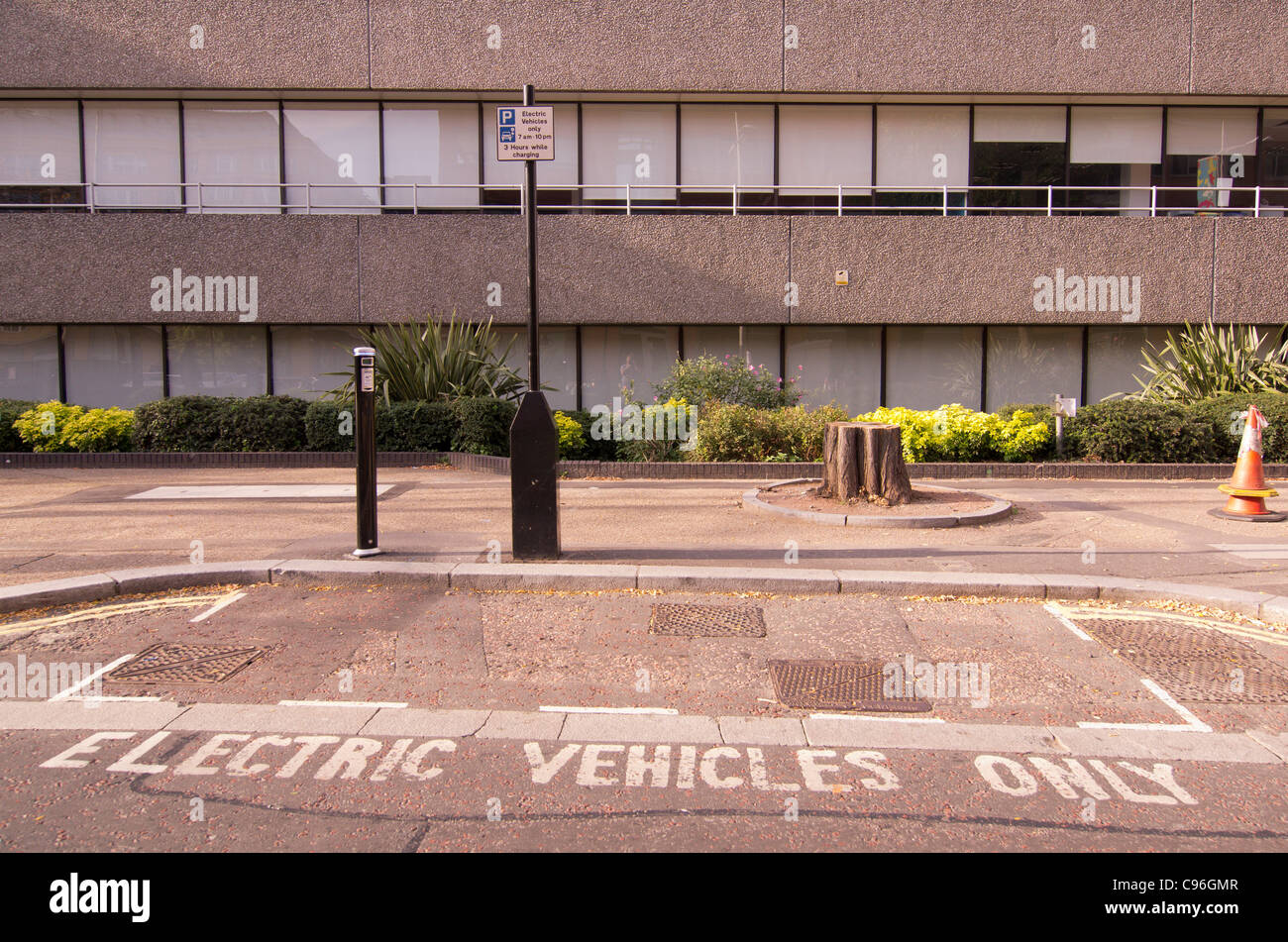 empty electric vehicle parking bay in upper ground southwark london