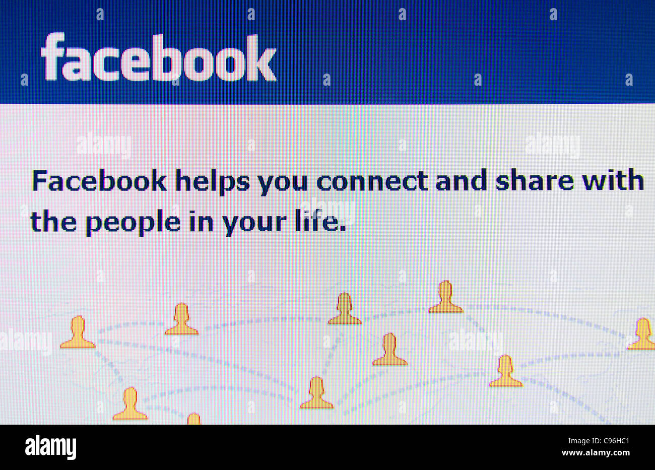 ' Facebook ' on  line community website screen shot Stock Photo