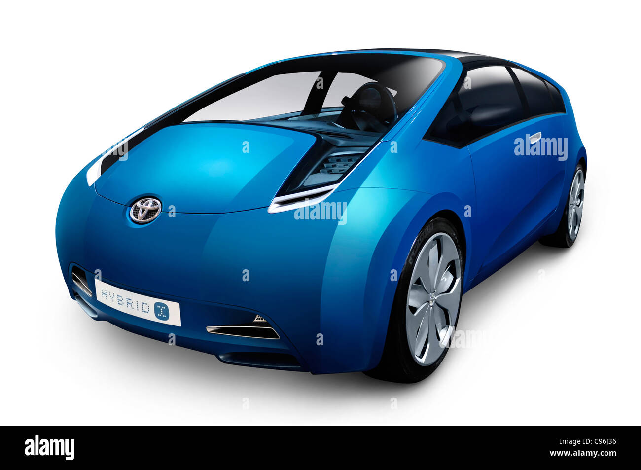 Toyota HybridX concept hybrid car Isolated with clipping path on white