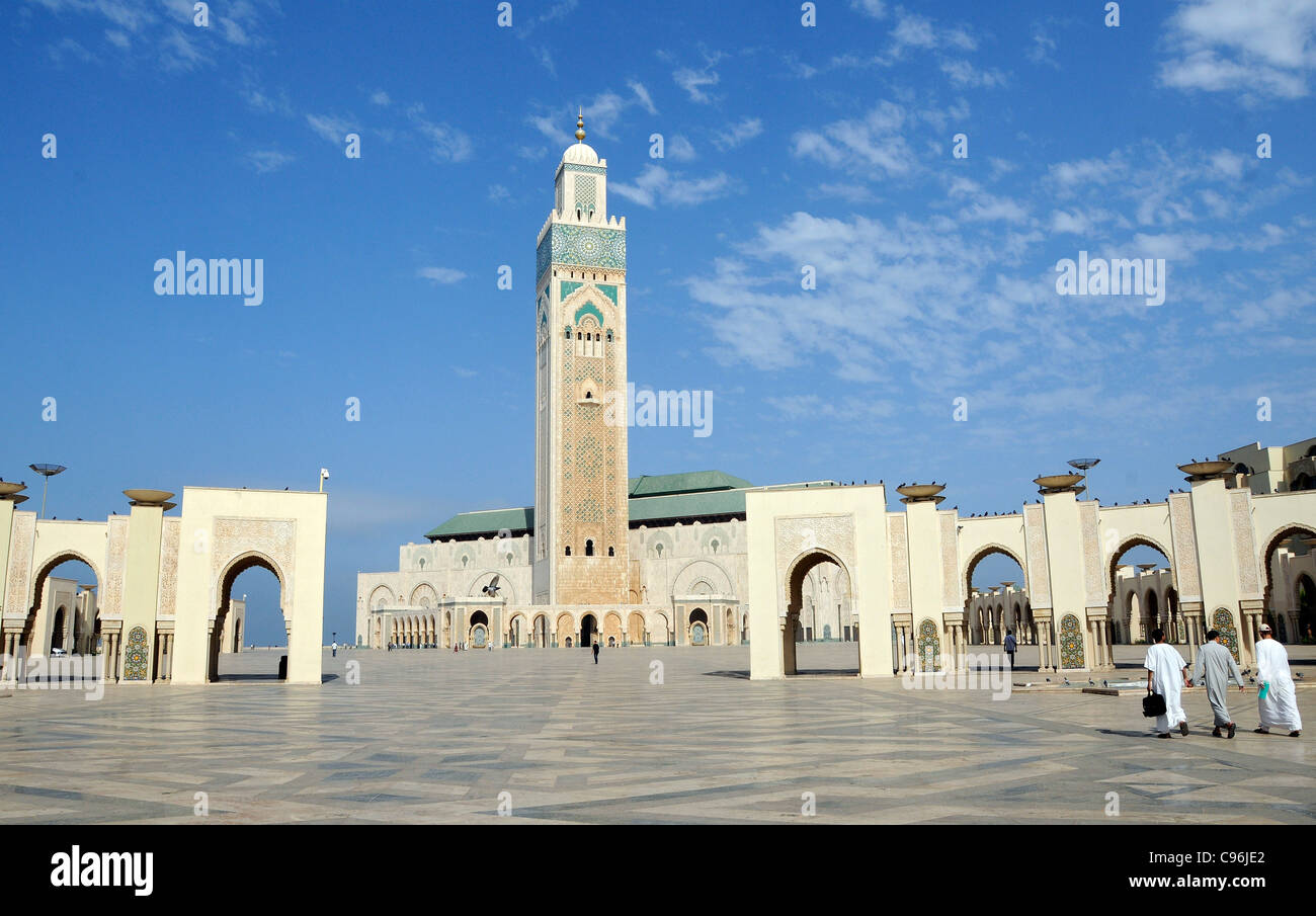 The Hassan II mosque in Casablanca, Morocco, is one of the largest Muslim religious building in the world. Stock Photo
