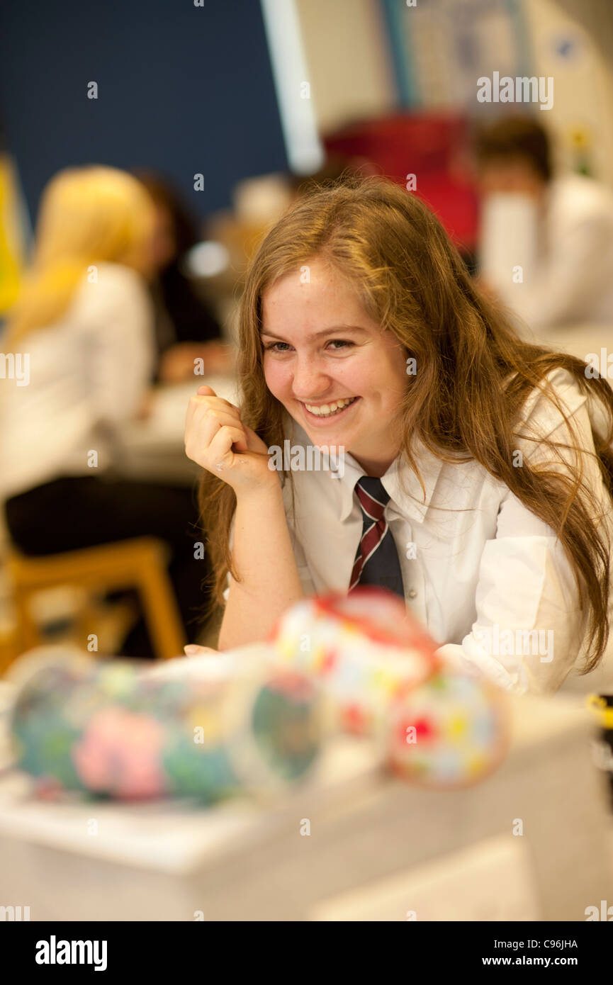 Secondary school children in class, Wales UK Stock Photo