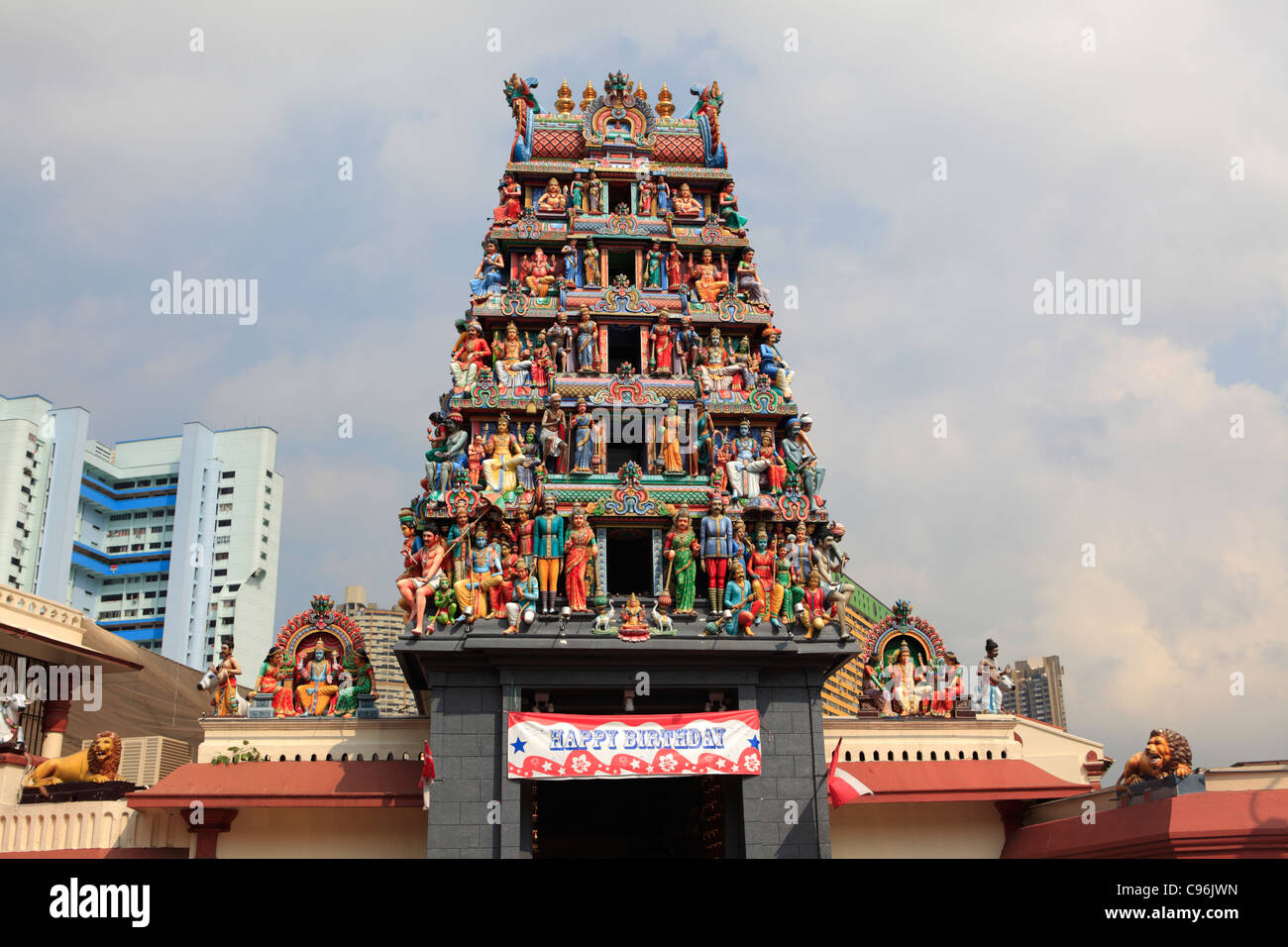 Gopuram of Sri Mariamman Temple, Singapore Stock Photo