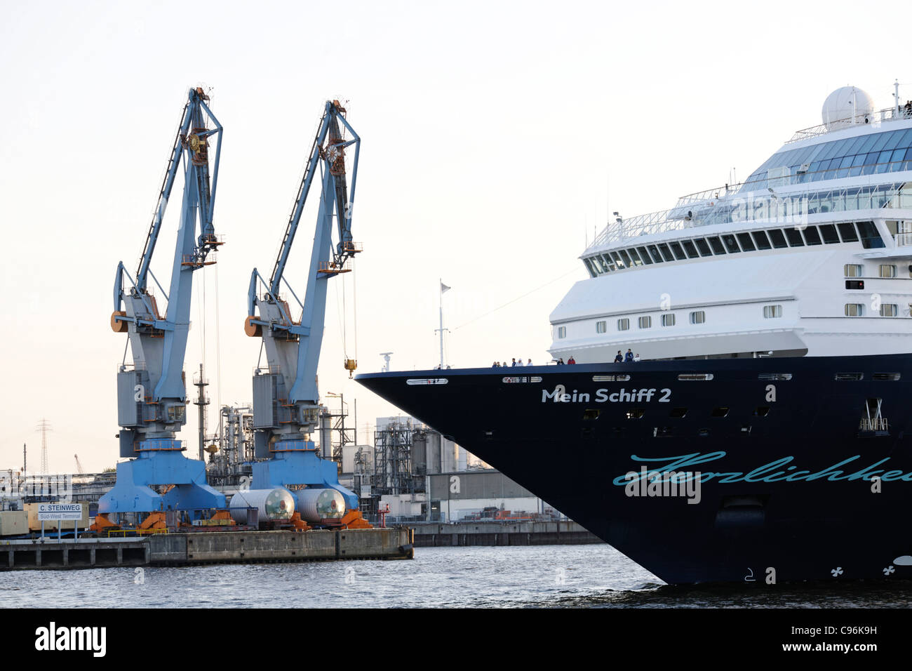 Cruise ship, Mein Schiff 2, in the port of Hamburg, Hamburg, Germany, Europe Stock Photo