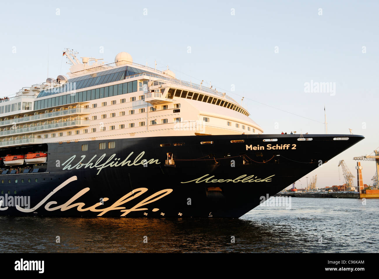 Cruise ship, Mein Schiff 2, in the port of Hamburg, Hamburg, Germany, Europe Stock Photo