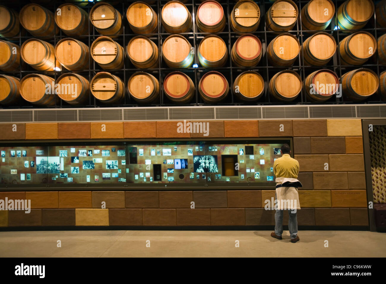 Wine history display at the National Wine Centre of Australia. Adelaide
