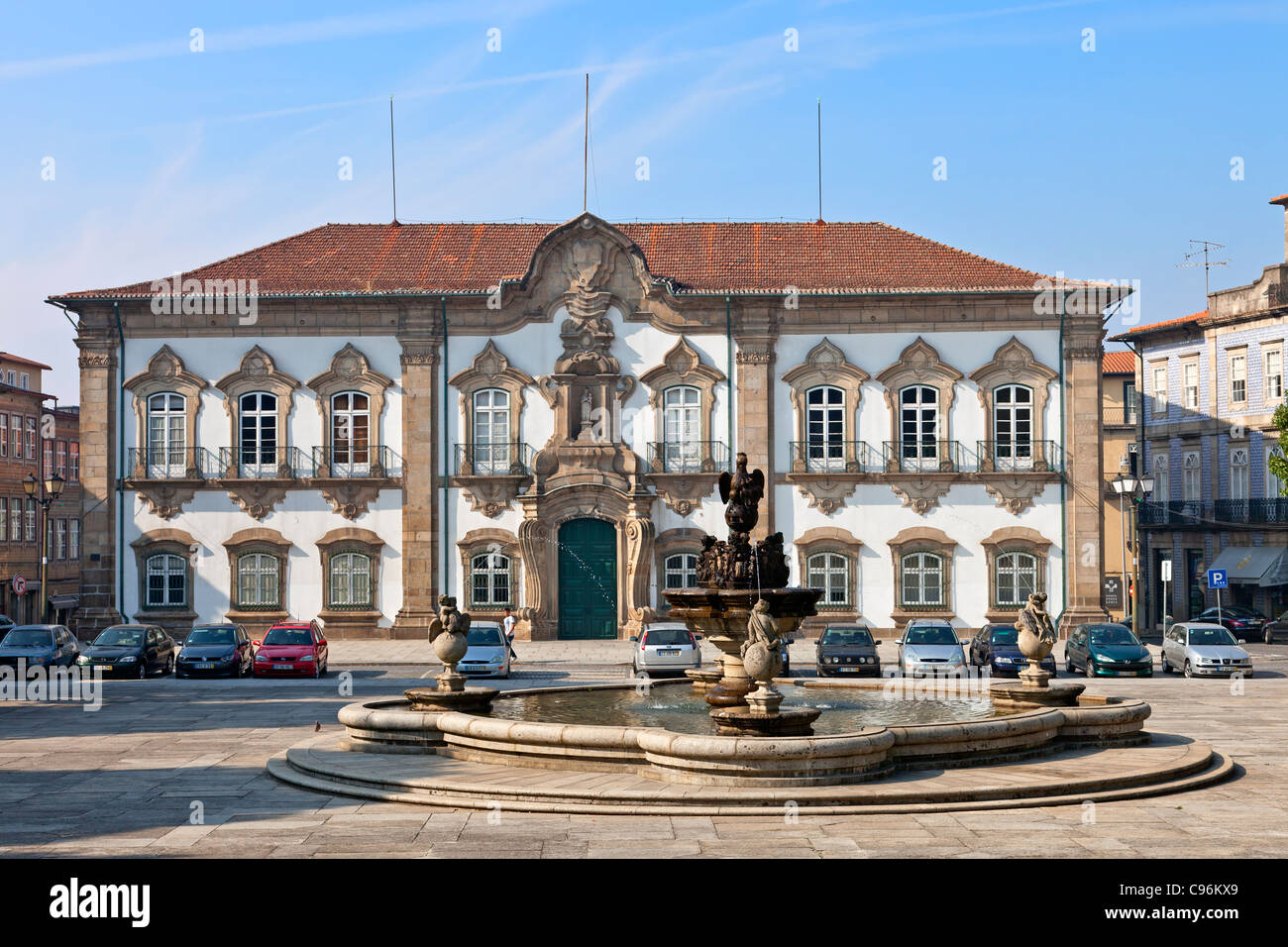 Braga City-Hall building, an 18th century work and one of the best examples of the Baroque architecture in the Iberian Peninsula Stock Photo