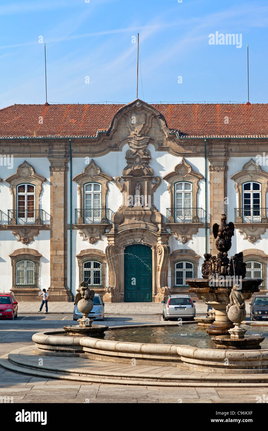 Braga City-Hall building, an 18th century work and one of the best examples of the Baroque architecture in the Iberian Peninsula Stock Photo