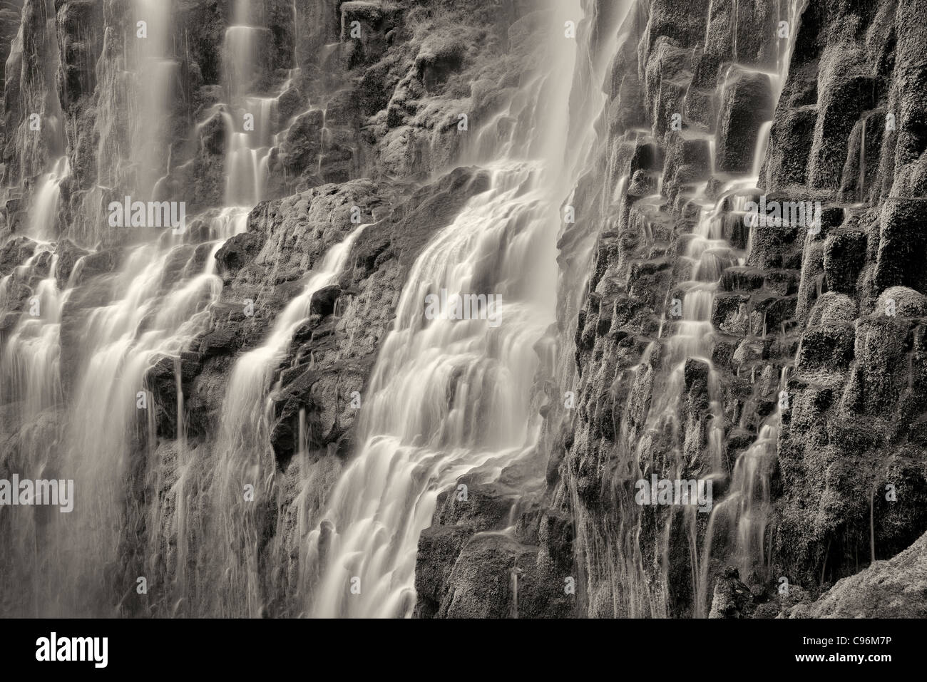 Close up of Proxy Falls. Three Sisters Wilderness, Oregon Stock Photo