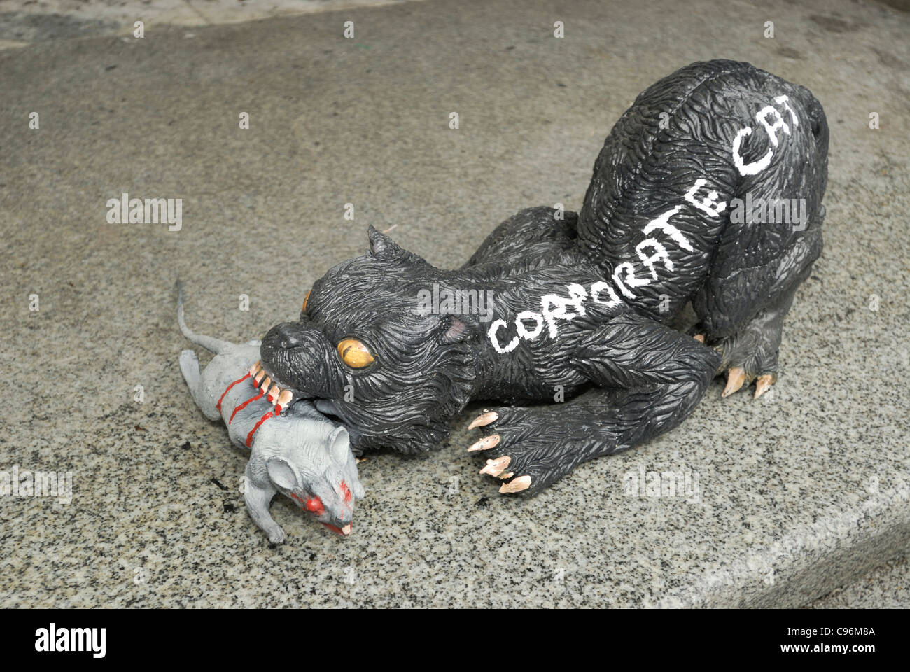 Symbolic of corporations feeding off the common person, used by Occupy Vancouver Stock Photo