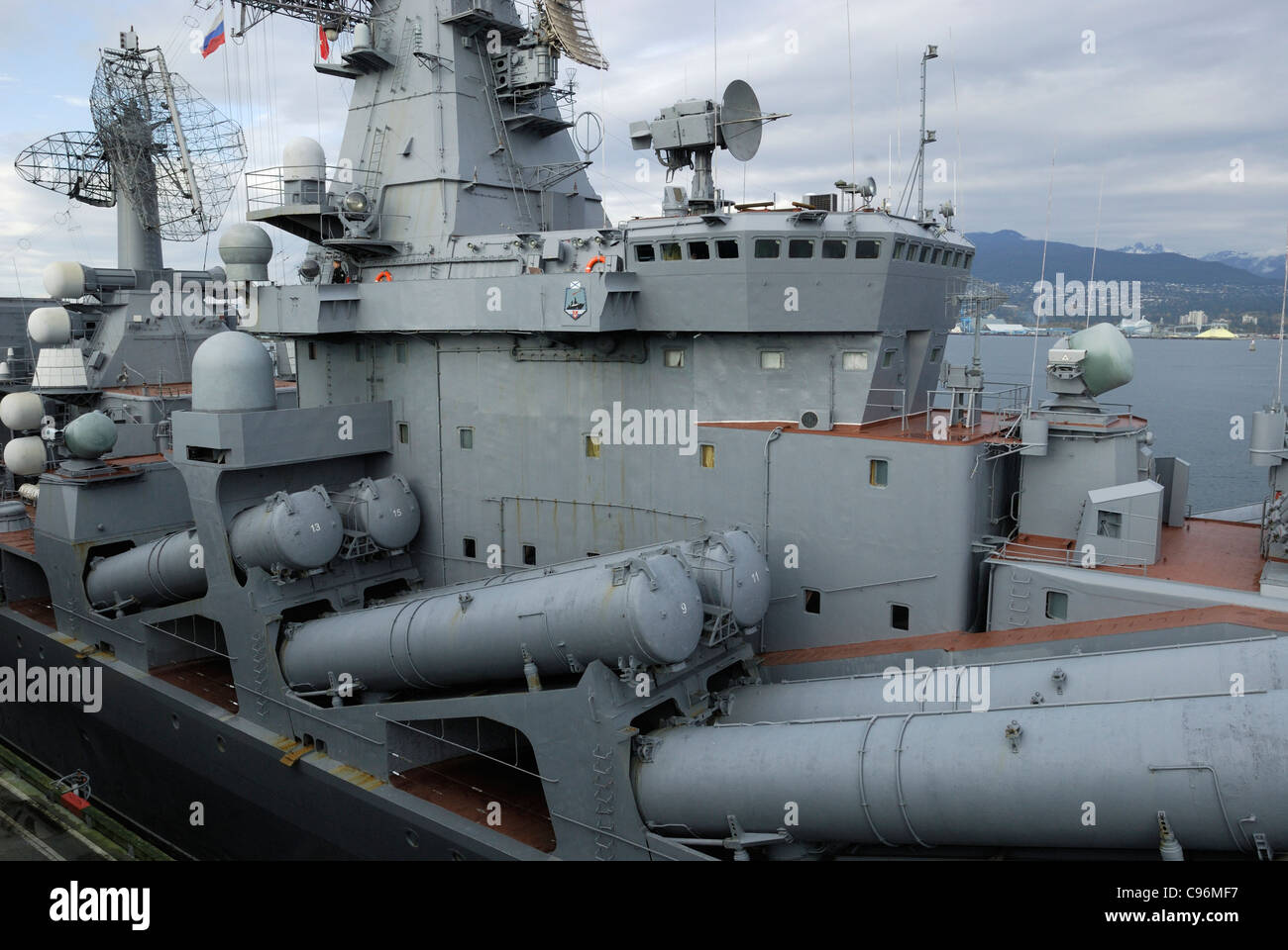 Russian missile cruiser Varyag, berthed at Canada Place. 35 years since ...