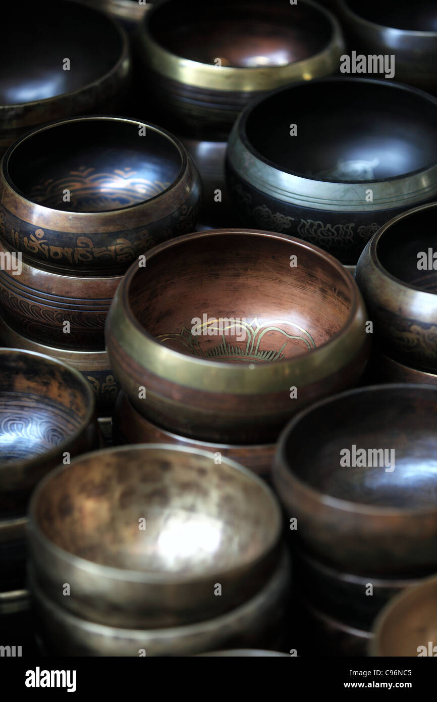 Singing bowls India Stock Photo Alamy