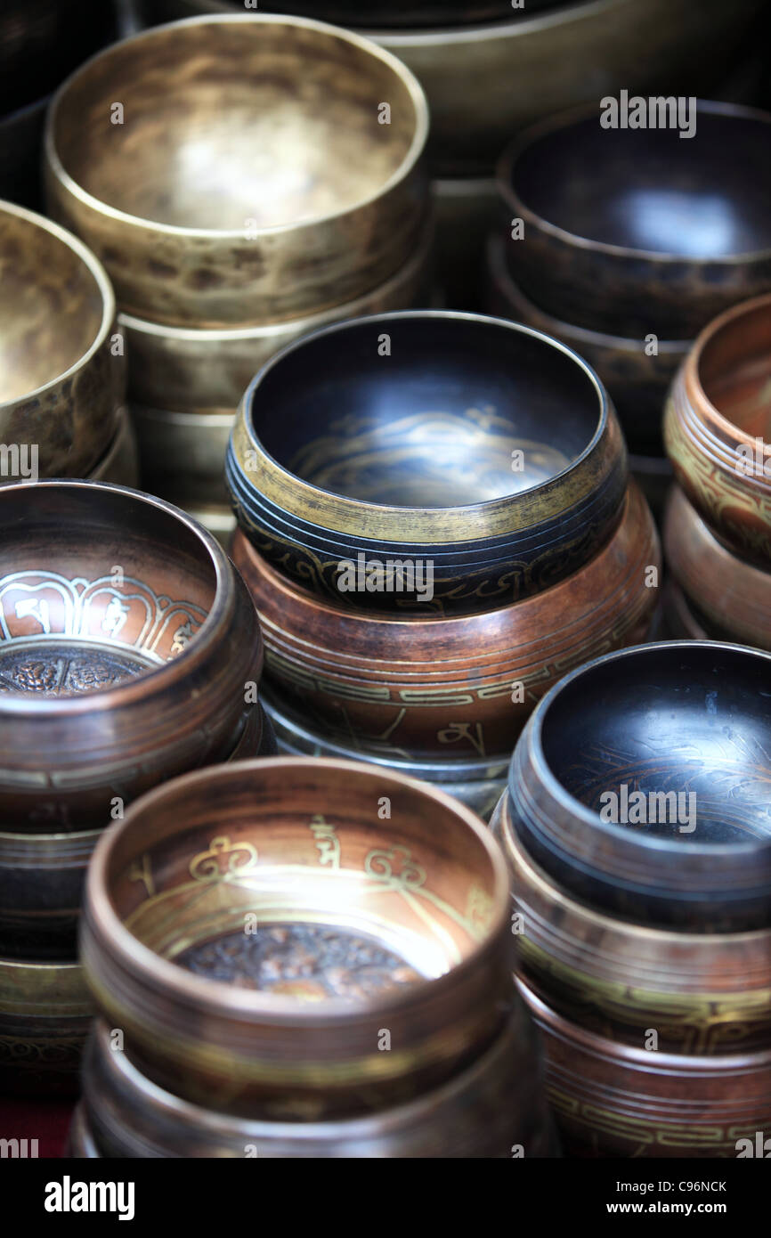 Singing bowls India Stock Photo Alamy