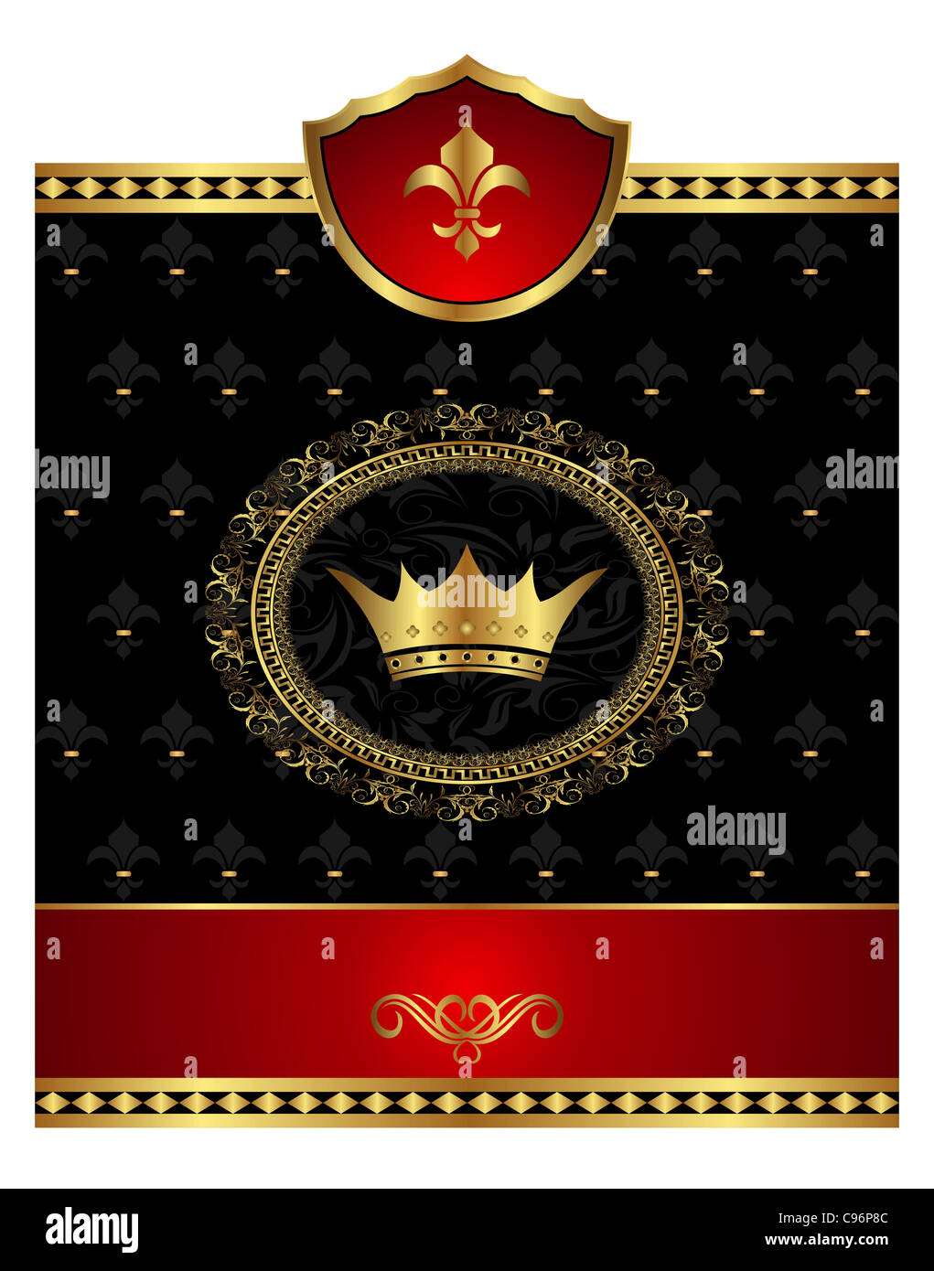 Illustration heraldic vintage frame for design packing - vector Stock Photo