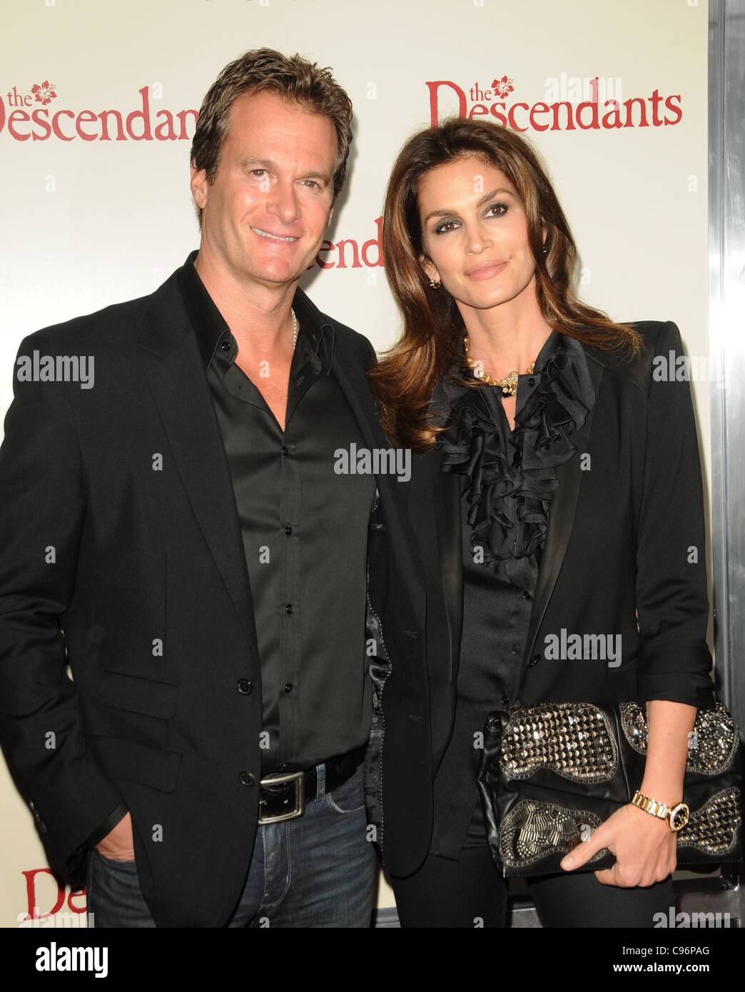 Cindy Crawford, Randy Gerber at arrivals for THE DESCENDANTS Premiere, Samuel Goldwyn Theater at AMPAS, Los Angeles, CA November 15, 2011. Photo By: Dee Cercone/Everett Collection Stock Photo