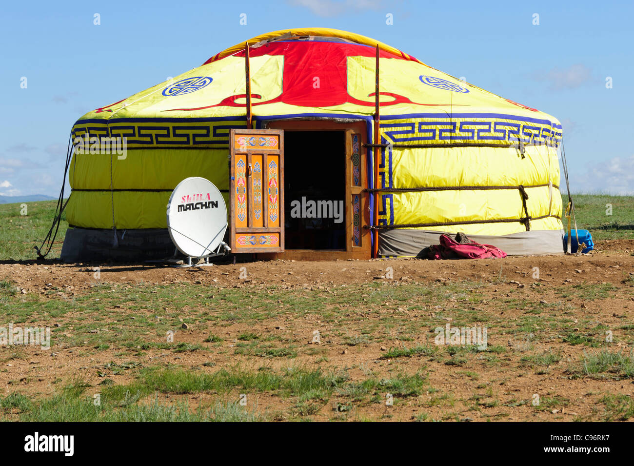 Mongolian Ger (yurt) tent Stock Photo