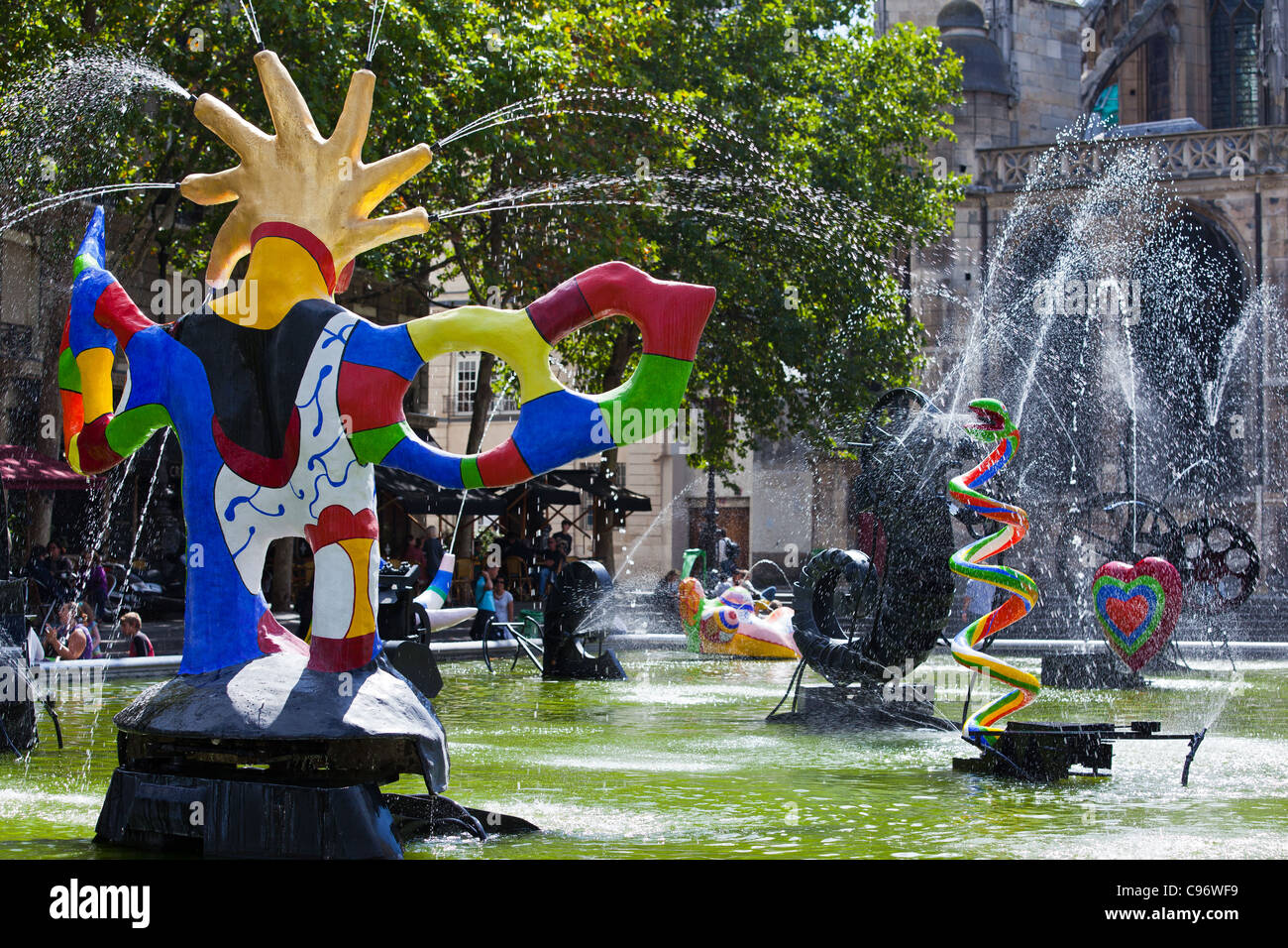 Paris, les Halles, the fountain made by J.Tinguely and dedicated to Stravinsky Stock Photo