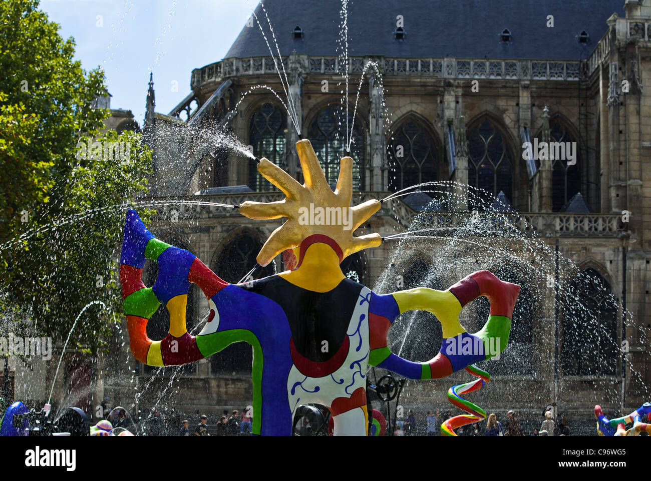 Paris, les Halles, the fountain made by J.Tinguely and dedicated to Stravinsky Stock Photo