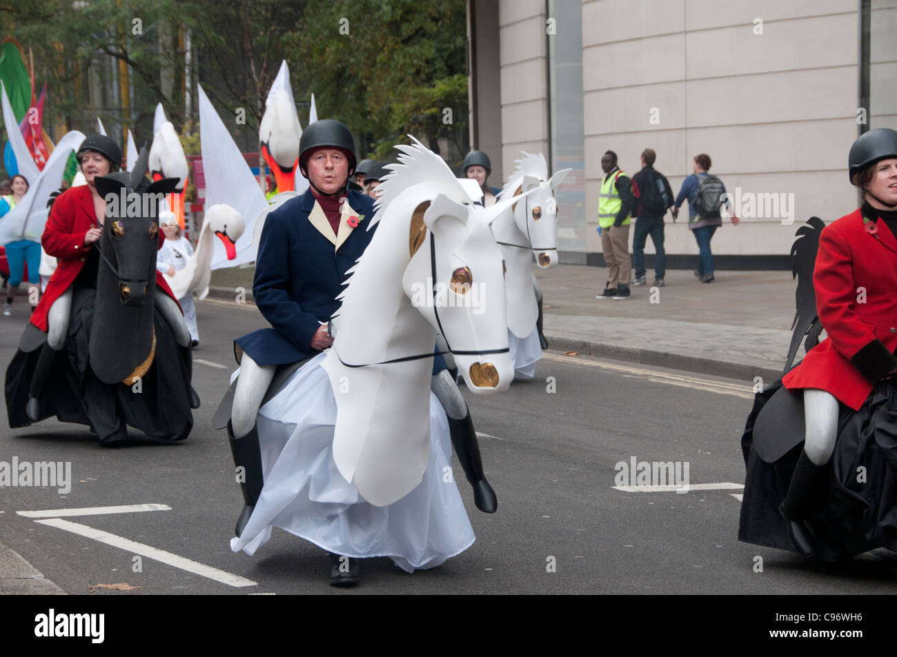 Lord Mayor's show. City solicitors present Animal Olympics as part of the procession. Stock Photo