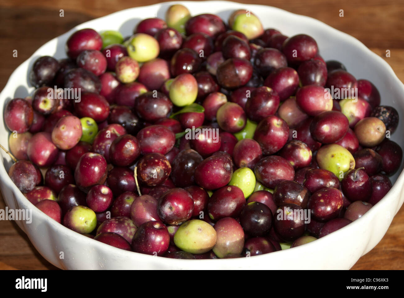 Italian food. Closeup of black olive very important ingredient of