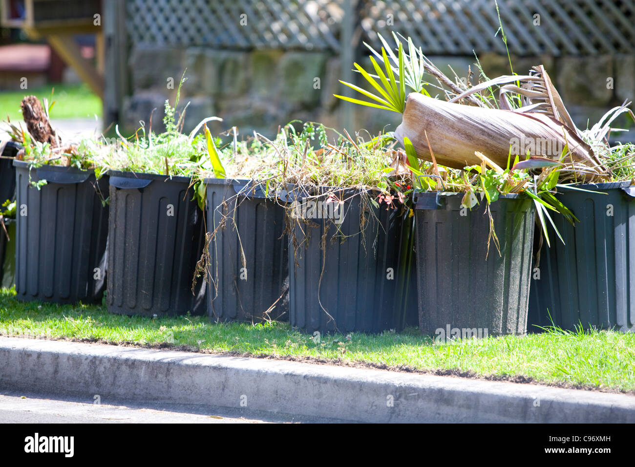 garden waste awaiting council collection,pittwater,new south wales