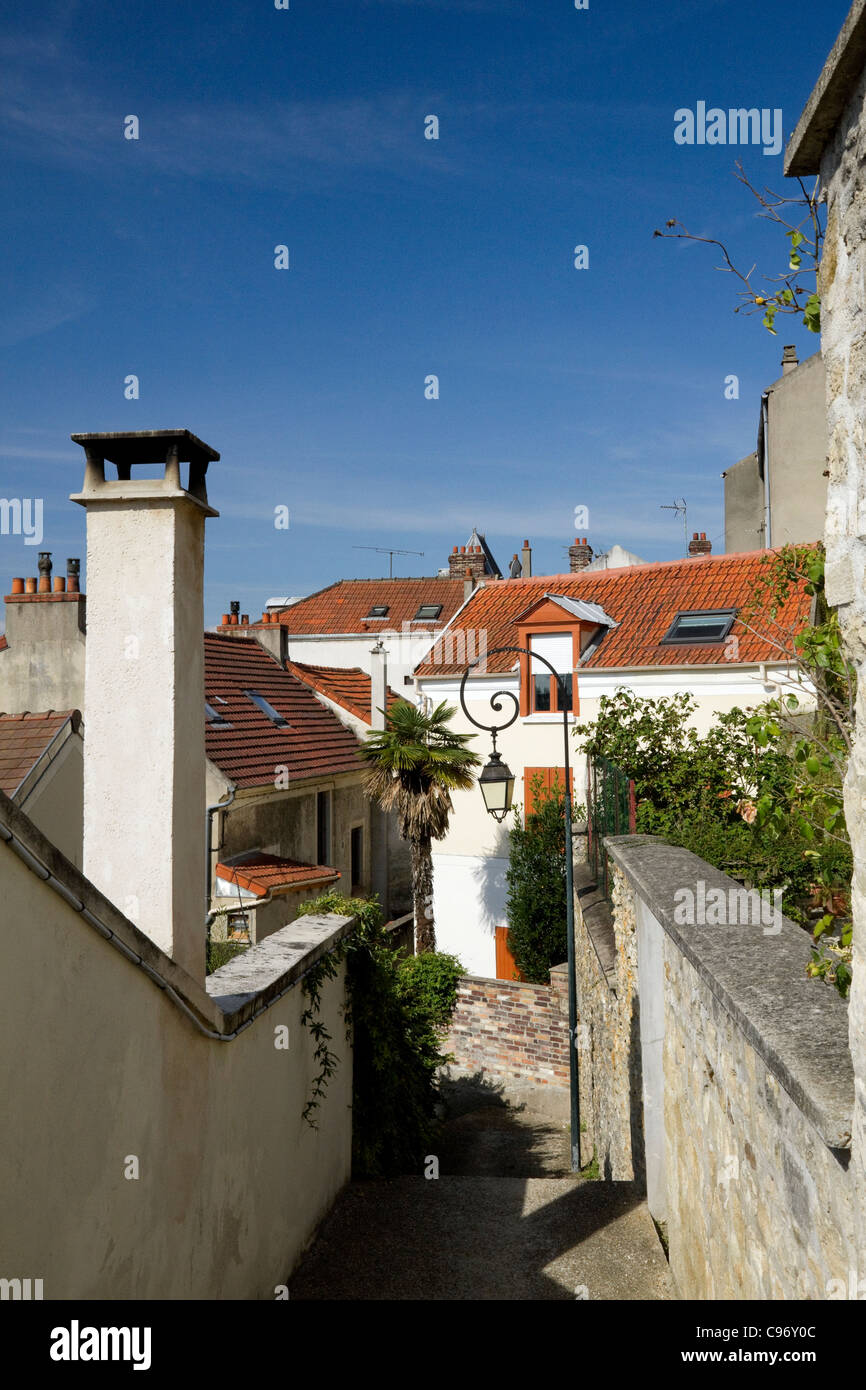 A lane in the village of Herblay, a suburb of Paris France Stock Photo