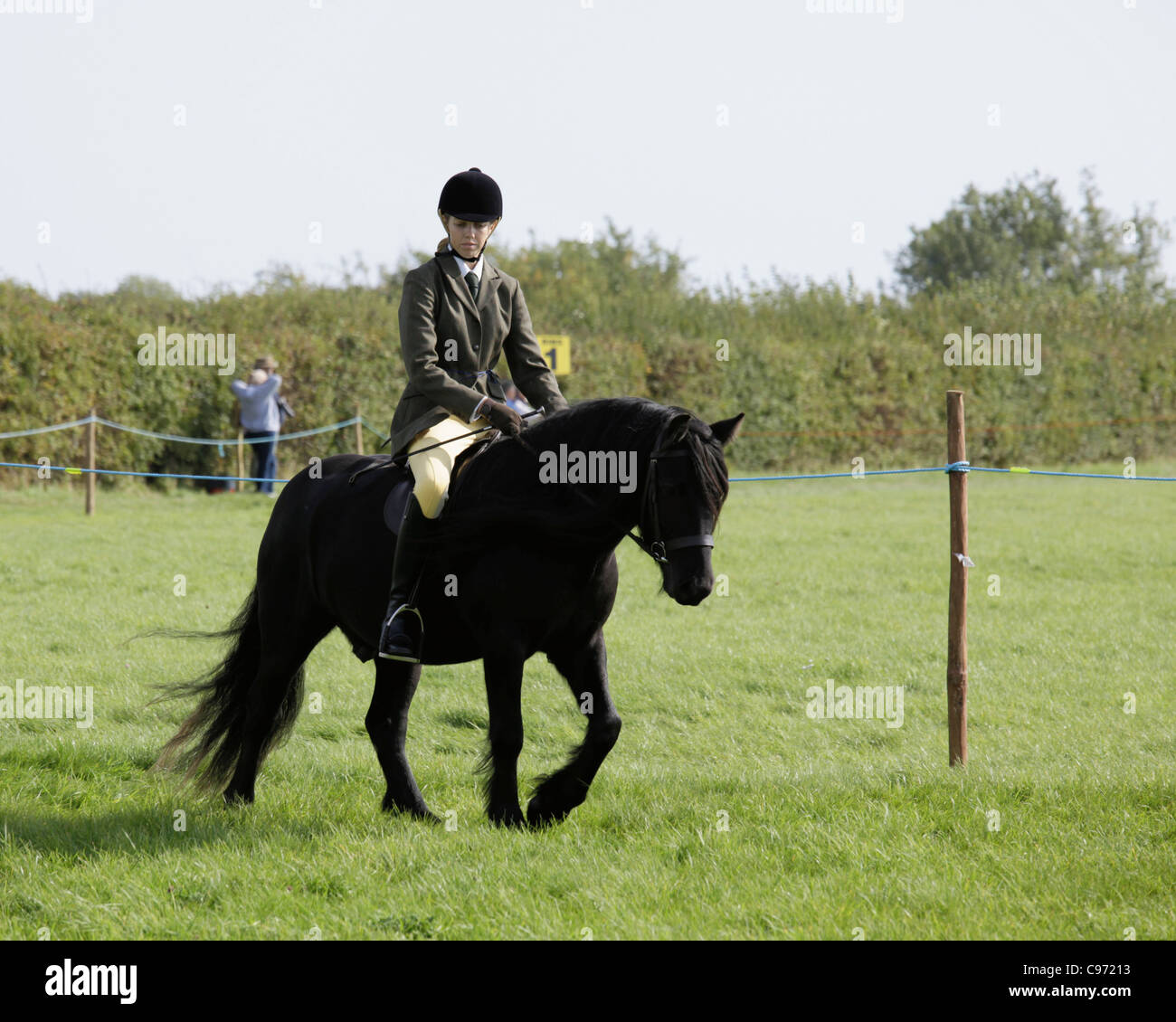 Female equitation competitor at Gransden and District Agricultural Show 2011 Stock Photo