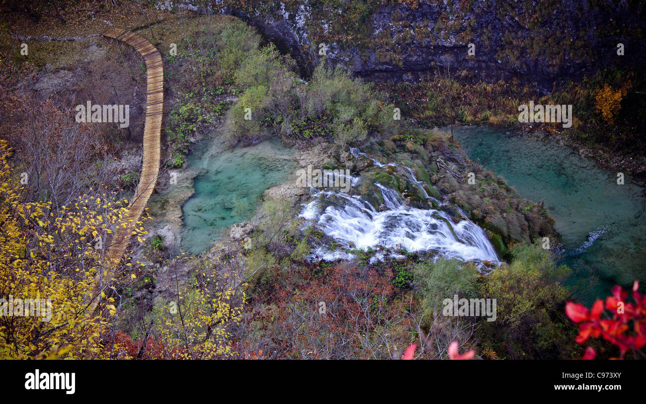 Plitvice lakes paradise waterfall and nature, Croatia Stock Photo