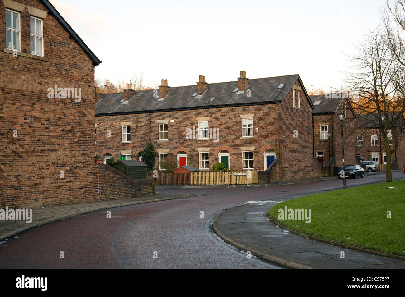 Refurbished and modernised former council houses in summerseat,lancashire,England Stock Photo