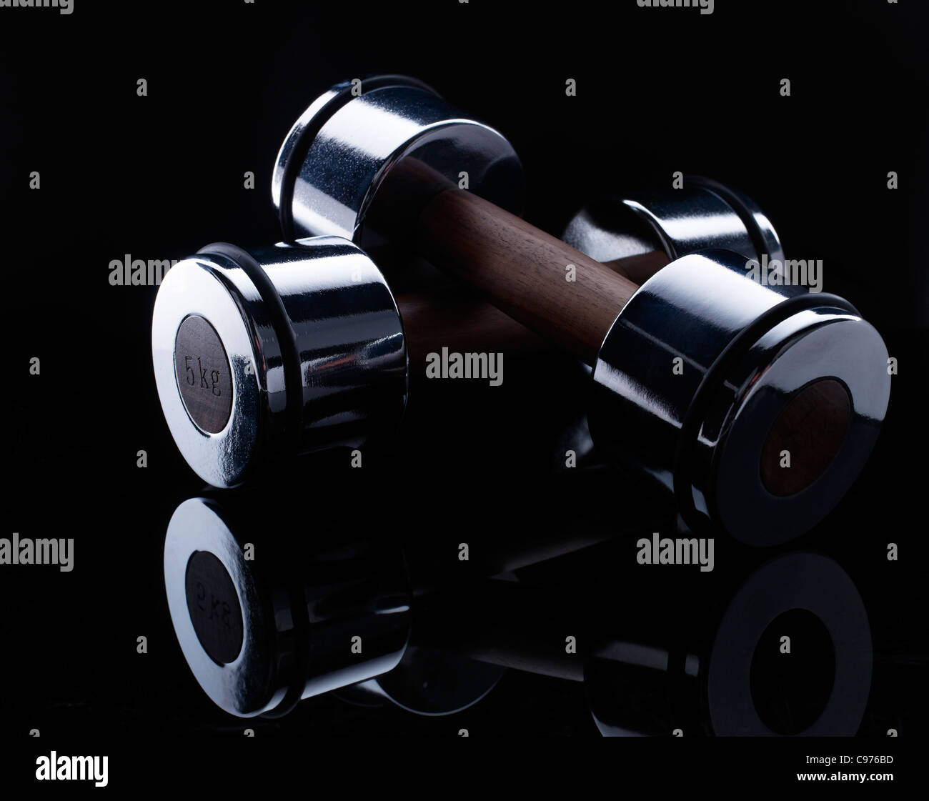 designer dumb bells Stock Photo